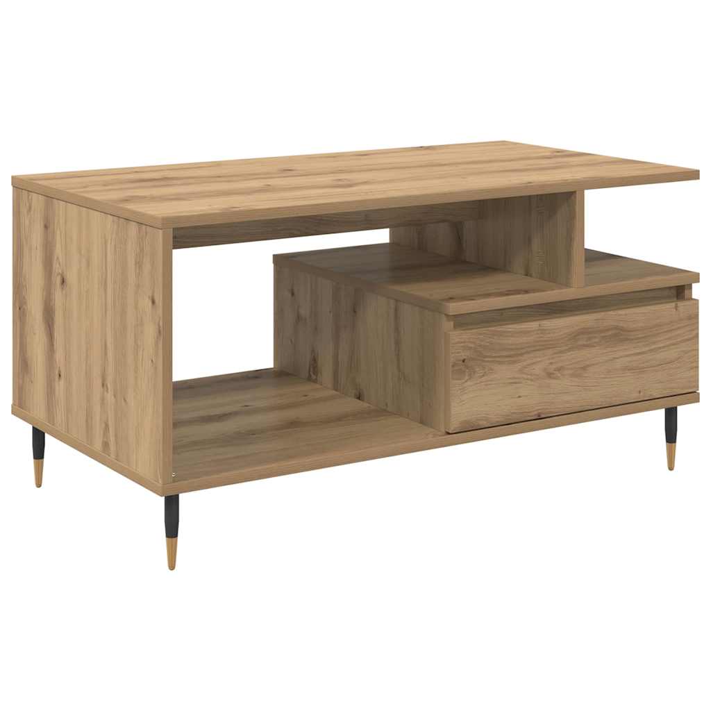 vidaXL Coffee Table Artisan Oak 90 x 49 x 45 cm Engineered Wood 2