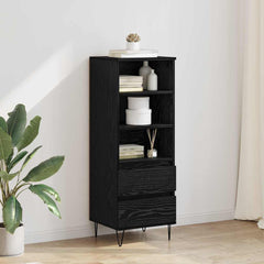 vidaXL Highboard Black Oak 40 x 36 x 110 cm Engineered Wood 1