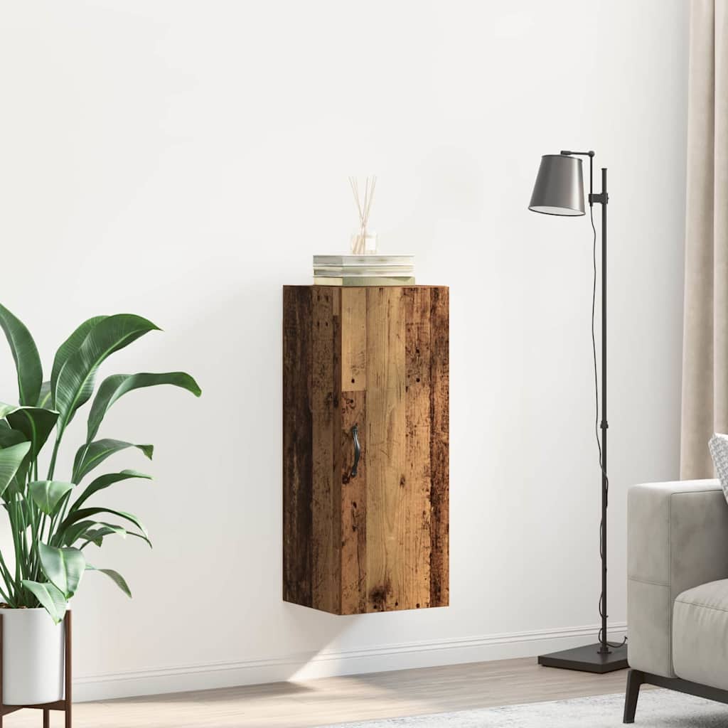 vidaXL Wall Mounted Cabinet Old Wood 34.5 x 34 x 90 cm Engineered Wood 4