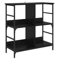 vidaXL Bookshelf 4-Tier Engineered Wood Black oak 2