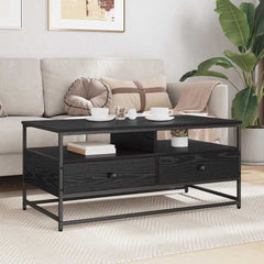 vidaXL Coffee Table Black Oak 100 x 51 x 45 cm Engineered Wood 4