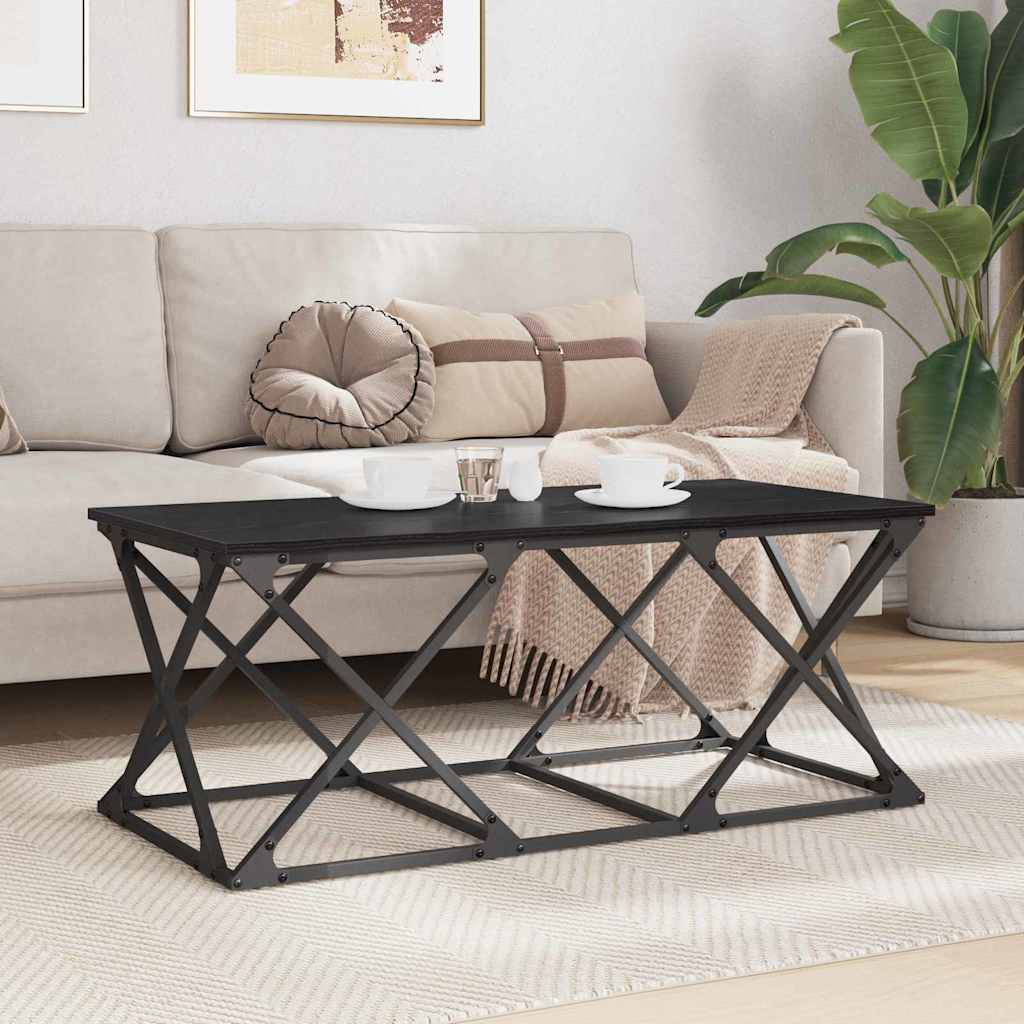 vidaXL Coffee Table Black Oak 100 x 49 x 40 cm Engineered Wood 4