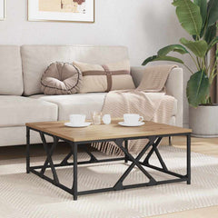 vidaXL Coffee Table Artisan Oak 70 x 70 x 30 cm Engineered Wood 4