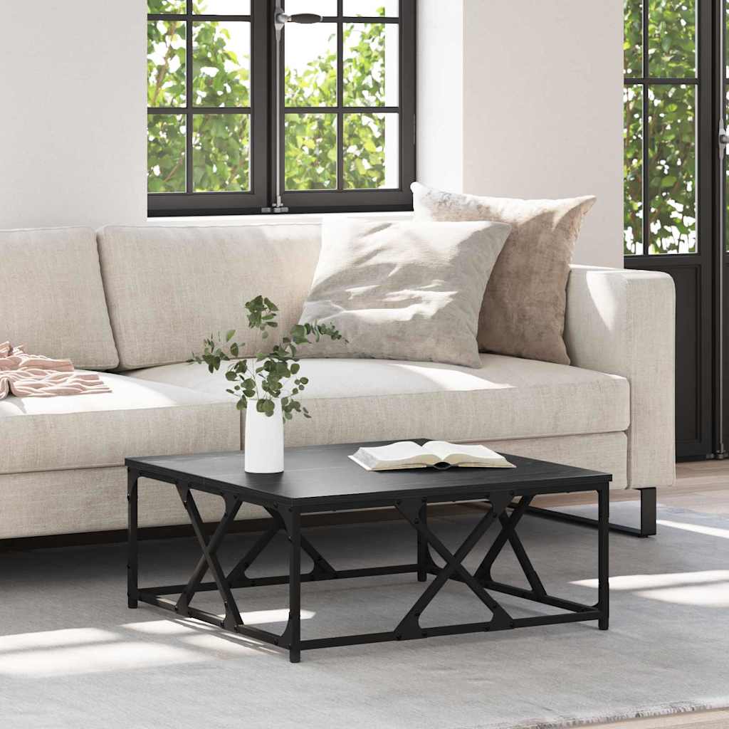 vidaXL Coffee Table Black Oak 70 x 70 x 30 cm Engineered Wood 1