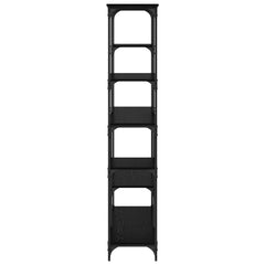 vidaXL Bookshelf 5-Tier 99 x 35.5 x 176 cm Engineered Wood Black Oak 6