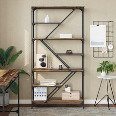 vidaXL Bookshelf 9-Tier 91 x 36 x 176 cm Engineered Wood Old Wood 4