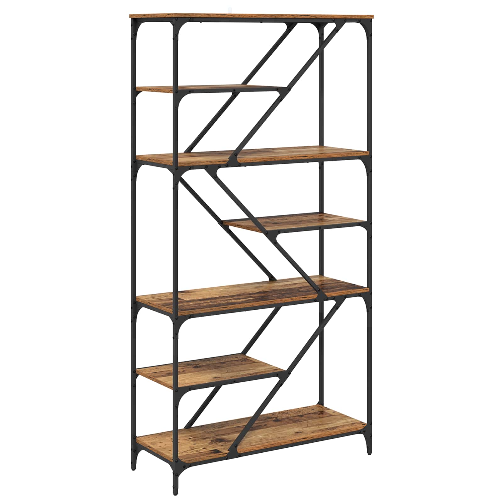 vidaXL Bookshelf 9-Tier 91 x 36 x 176 cm Engineered Wood Old Wood 2