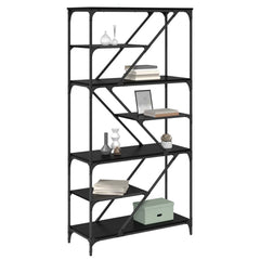 vidaXL Bookshelf 9-Tier 91 x 36 x 176 cm Engineered Wood Black Oak 3