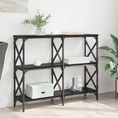 vidaXL Console Table Black Oak 100 x 28 x 80.5 cm Engineered Wood 1