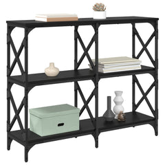 vidaXL Console Table Black Oak 100 x 28 x 80.5 cm Engineered Wood 3