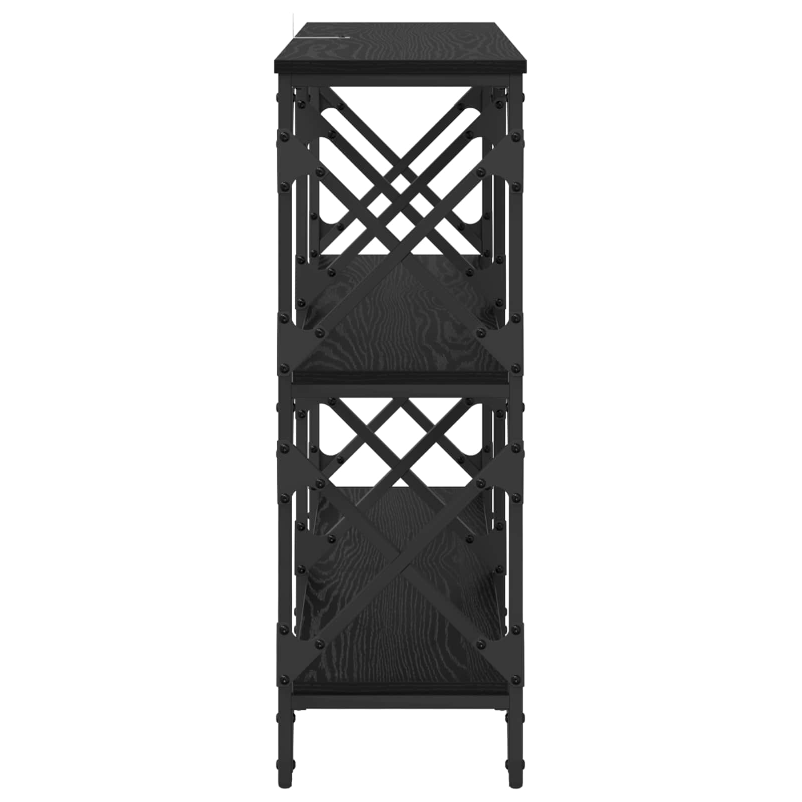 vidaXL Console Table Black Oak 100 x 28 x 80.5 cm Engineered Wood 6