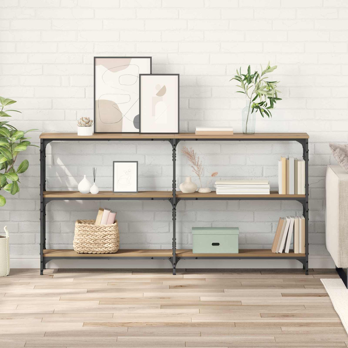 vidaXL Console Table 200x28x80.5 cm Engineered Wood