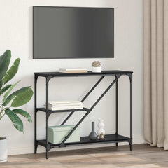 vidaXL Console Table Black Oak 88.5 x 30 x 75 cm Engineered Wood 4