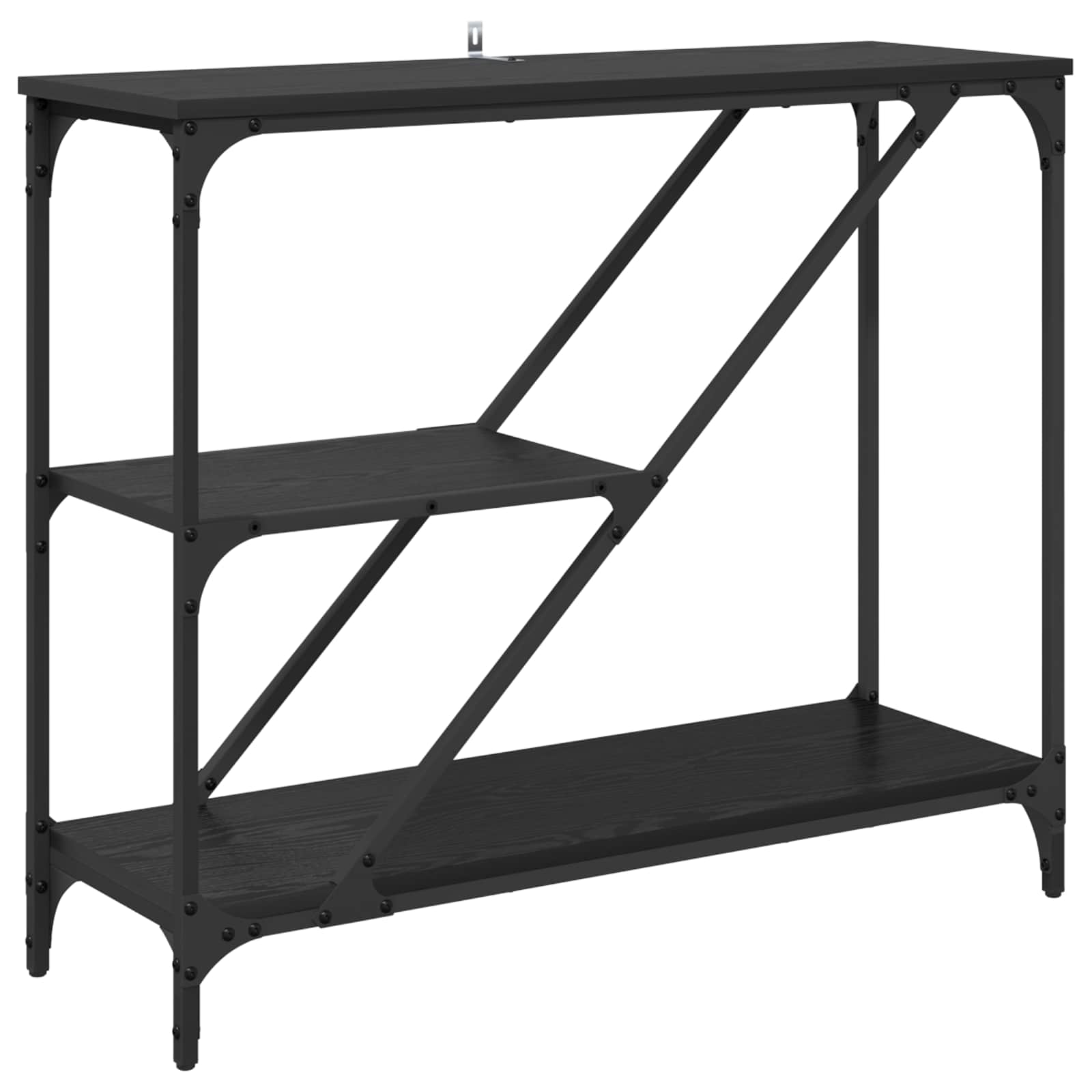 vidaXL Console Table Black Oak 88.5 x 30 x 75 cm Engineered Wood 2