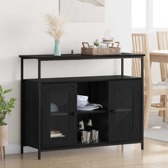 vidaXL Sideboard Black Oak 100 x 35 x 80 cm Engineered Wood 1