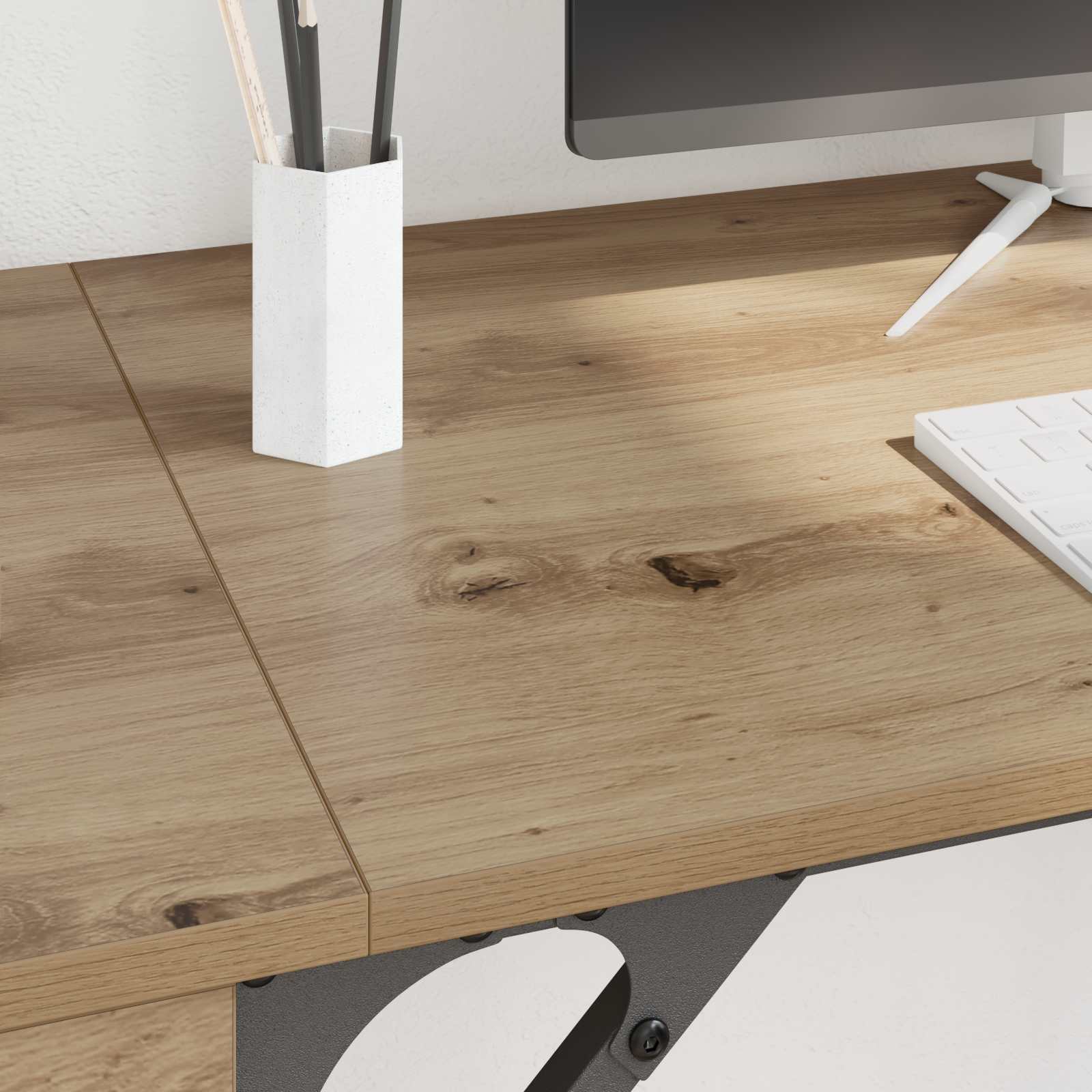 vidaXL Computer Desk Artisan Oak 131 x 48 x 75 cm Engineered Wood 4