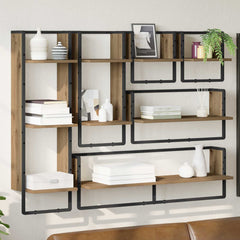 vidaXL Wall Shelf Set 6 pcs Artisan Oak 100 x 25 x 30 cm 1