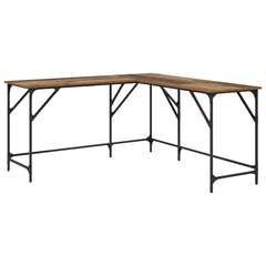 vidaXL Desk Old Wood Engineered Wood 149 x 149 x 75 cm 2