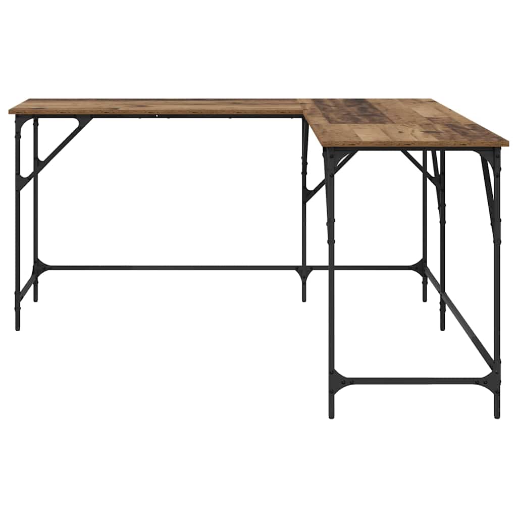 vidaXL Desk Old Wood Engineered Wood 149 x 149 x 75 cm 5