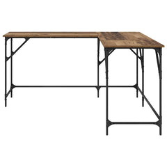 vidaXL Desk Old Wood Engineered Wood 149 x 149 x 75 cm 5