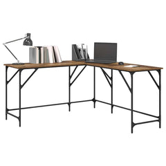 vidaXL Desk Old Wood Engineered Wood 149 x 149 x 75 cm 3