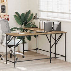 vidaXL Desk Artisan Oak Engineered Wood 149 x 149 x 75 cm 1
