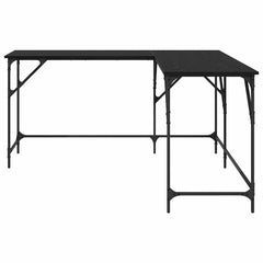 vidaXL Desk Black Oak Engineered Wood 149 x 149 x 75 cm 5