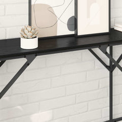 vidaXL Console Table Black Oak 180 x 30 x 75 cm Engineered Wood 4