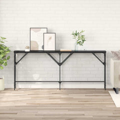 vidaXL Console Table Black Oak 180 x 30 x 75 cm Engineered Wood 1