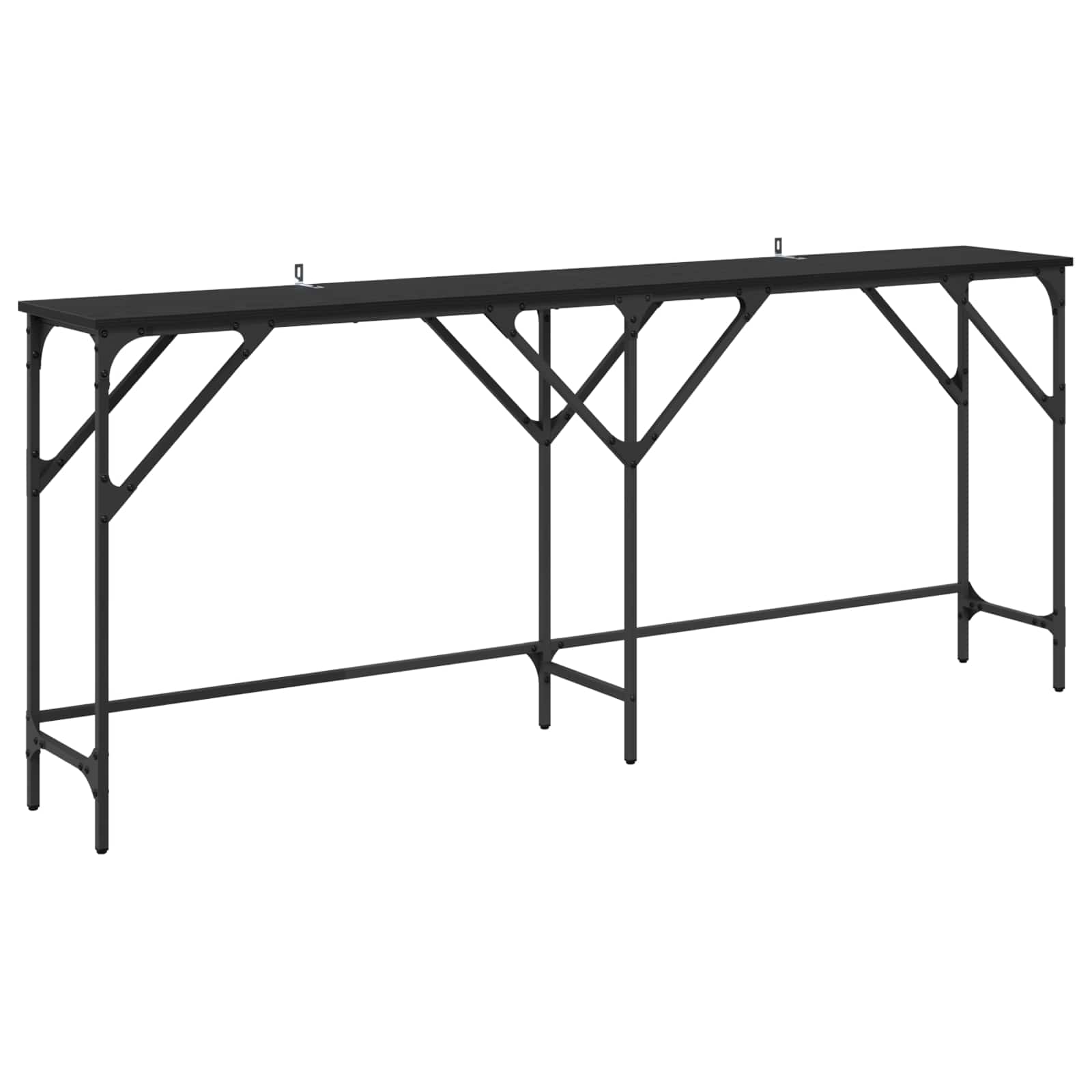 vidaXL Console Table Black Oak 180 x 30 x 75 cm Engineered Wood 2