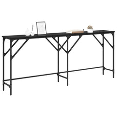 vidaXL Console Table Black Oak 180 x 30 x 75 cm Engineered Wood 3