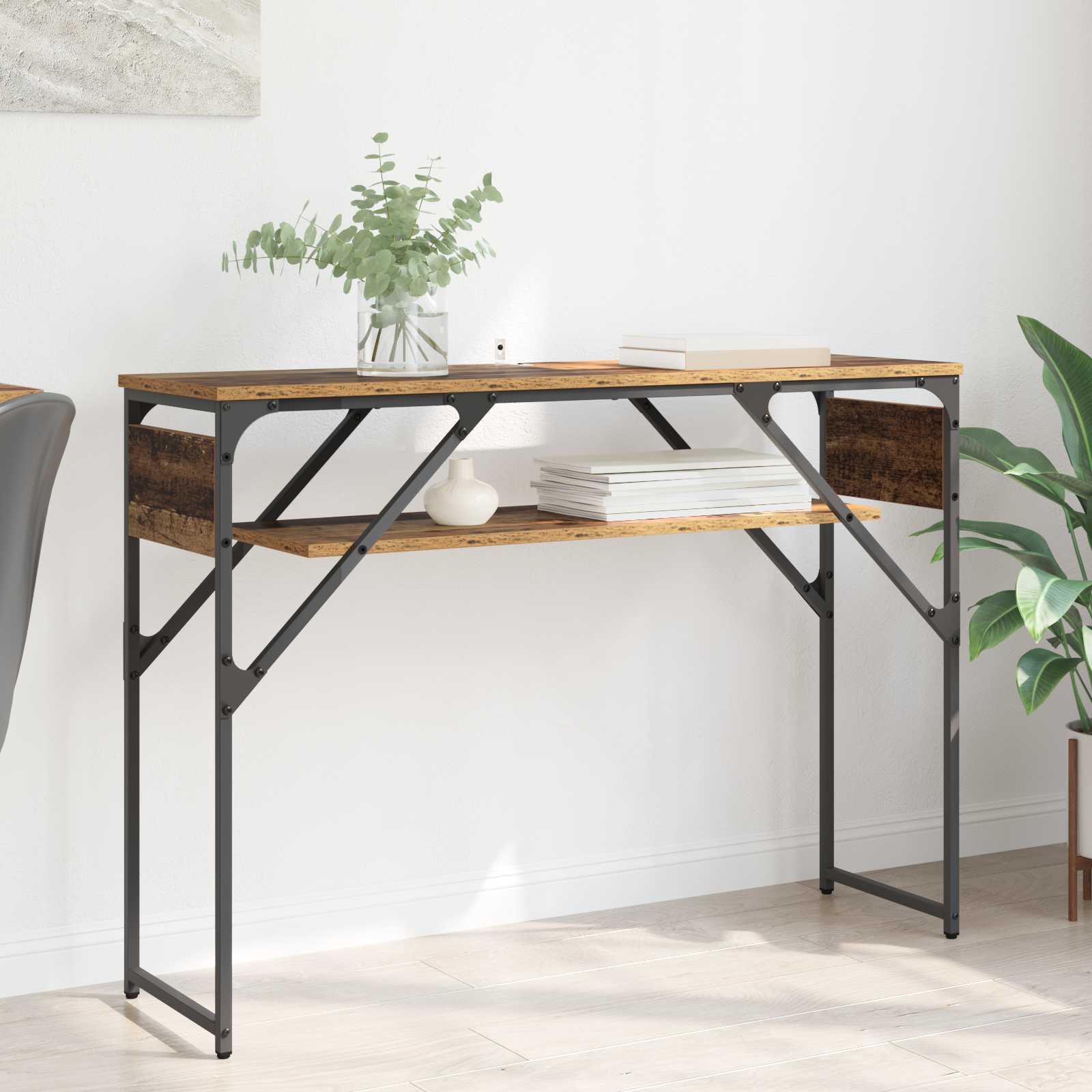 vidaXL ConsoleTable Old Wood Engineered Wood 105x30x75cm 1