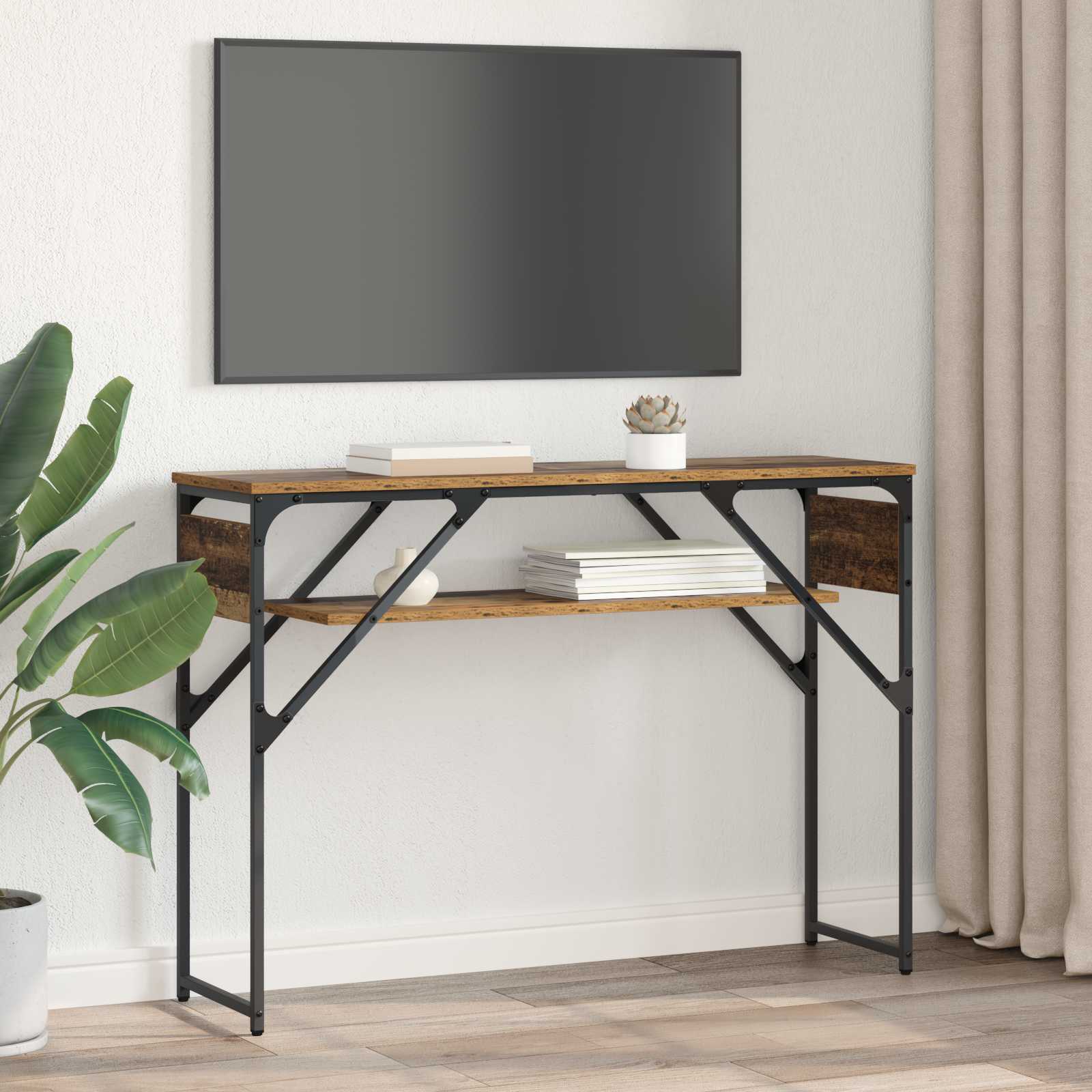 vidaXL ConsoleTable Old Wood Engineered Wood 105x30x75cm 4