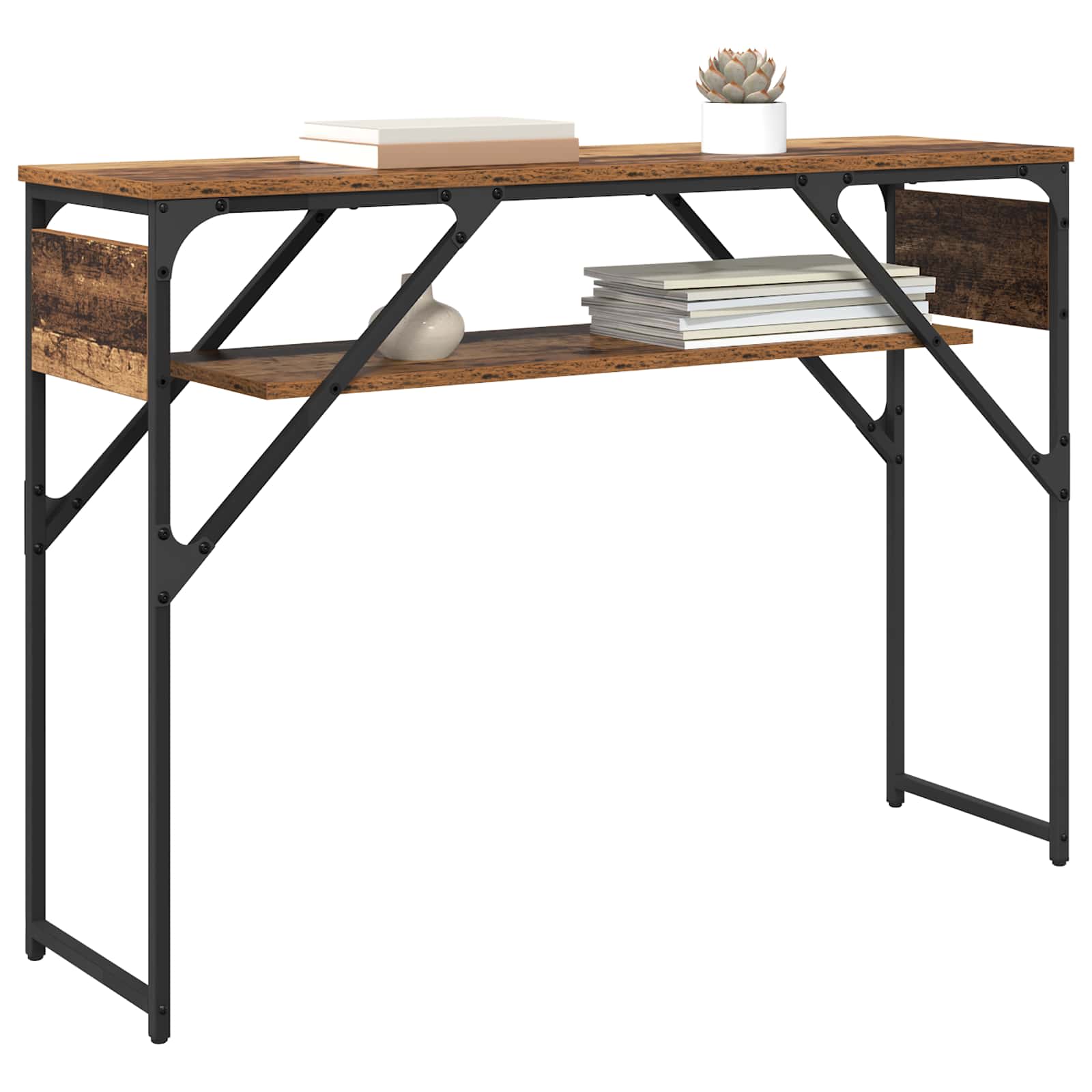 vidaXL ConsoleTable Old Wood Engineered Wood 105x30x75cm 3