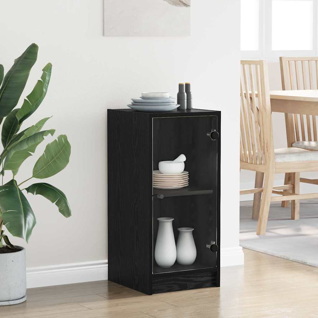 vidaXL Sideboard Black oak 35 x 37 x 76 cm Engineered Wood 4