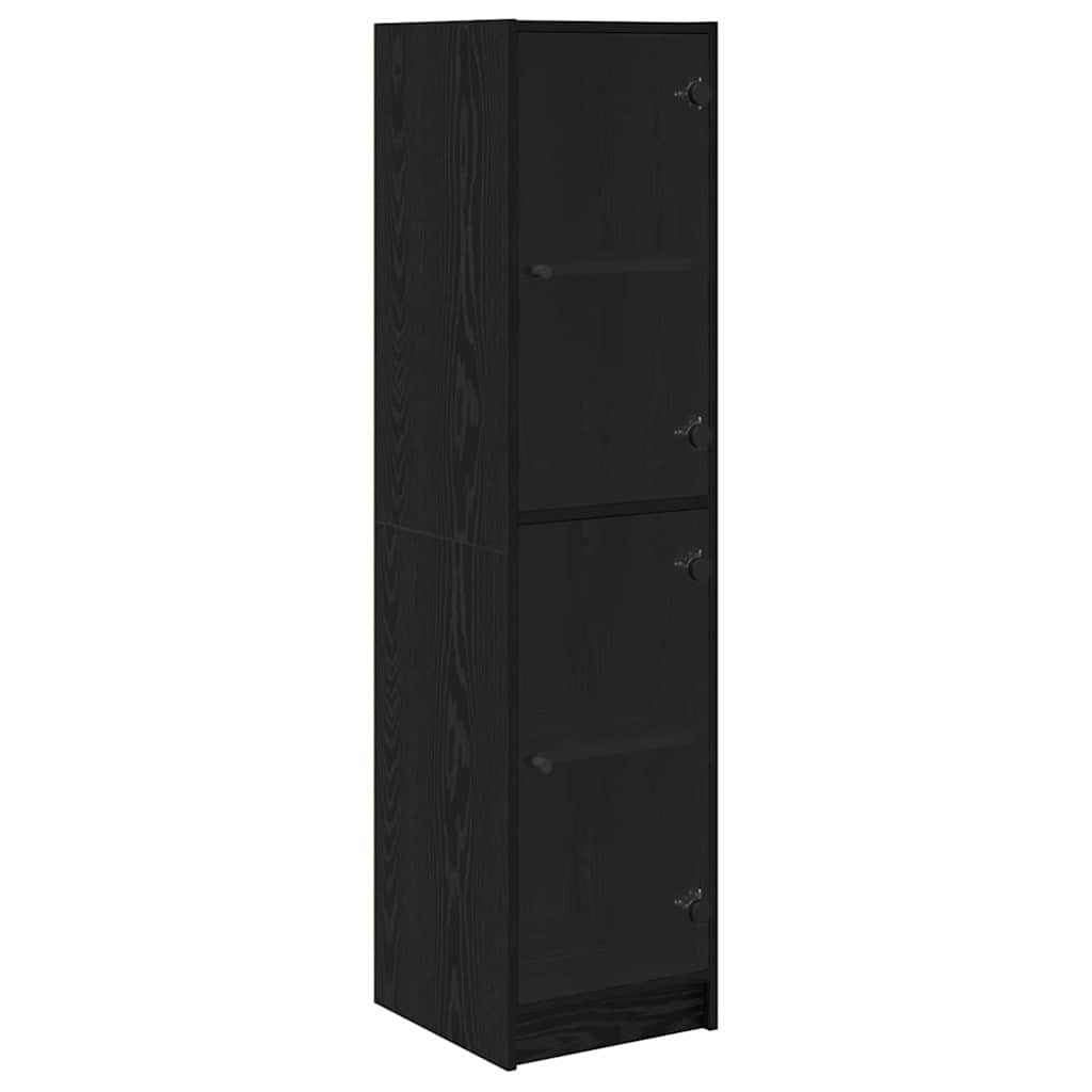 vidaXL Highboard Black Oak 35 x 37 x 142 cm Engineered Wood 2
