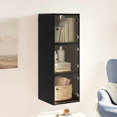 vidaXL Wall Cabinet 35 x 37 x 102 cm Engineered Wood Black Oak 4