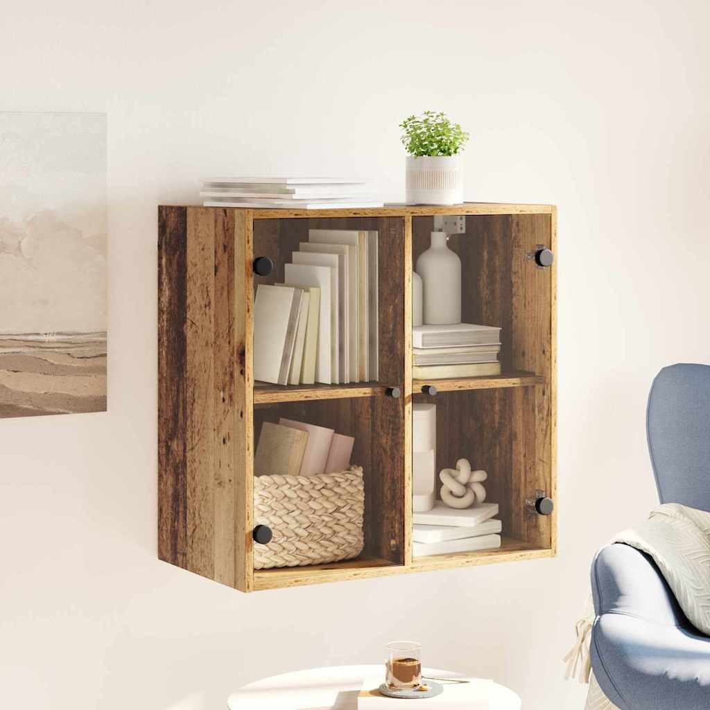 vidaXL Wall Cabinet 68 x 37 x 68.5 cm Engineered Wood Old Wood 4