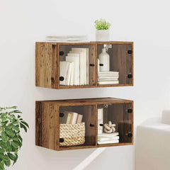 vidaXL Wall Cabinets 2 pcs 68 x 37 x 35 cm Engineered Wood Old Wood 1