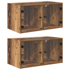 vidaXL Wall Cabinets 2 pcs 68 x 37 x 35 cm Engineered Wood Old Wood 2