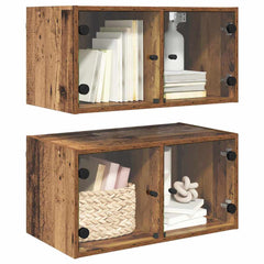 vidaXL Wall Cabinets 2 pcs 68 x 37 x 35 cm Engineered Wood Old Wood 3