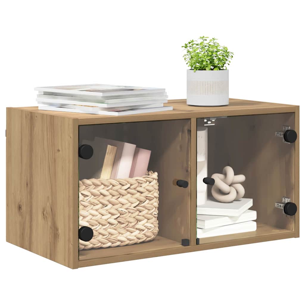 vidaXL Wall Cabinet 68 x 37 x 35 cm Engineered Wood Artisan Oak 3