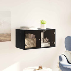 vidaXL Wall Cabinet 68 x 37 x 35 cm Engineered Wood Black Oak 4