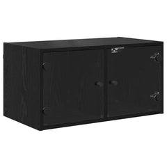 vidaXL Wall Cabinet 68 x 37 x 35 cm Engineered Wood Black Oak 2