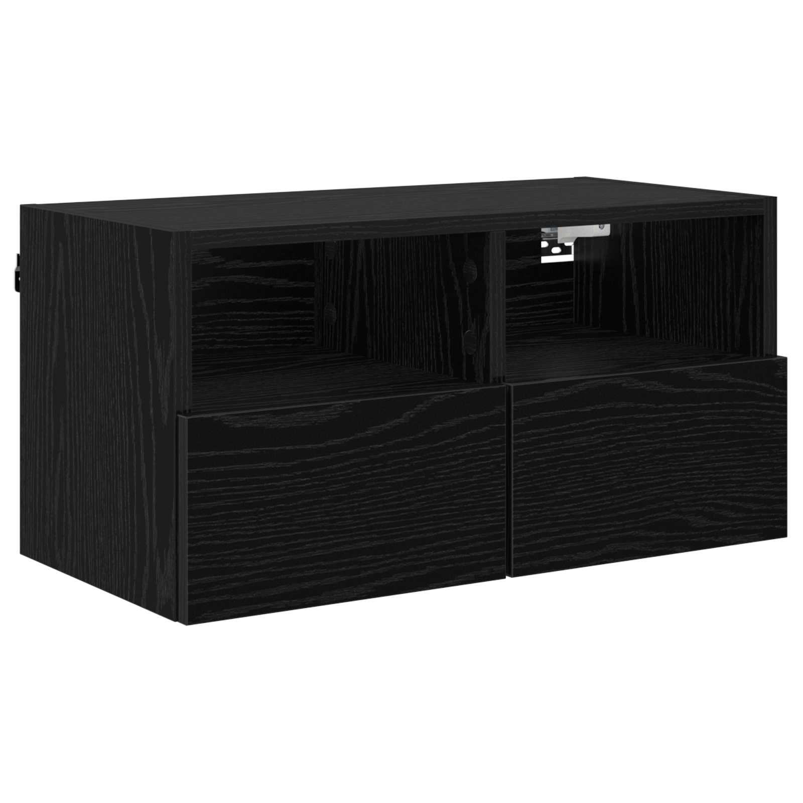 vidaXL TV Wall Cabinets 2 pcs Black Oak Engineered Wood 5