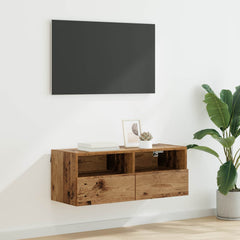 vidaXL TV Wall Cabinet 80 x 30 x 30 cm Old Wood Engineered Wood 1