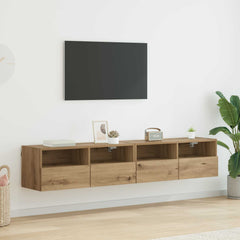 vidaXL TV Wall Cabinets 2 pcs Artisan Oak Engineered Wood 1