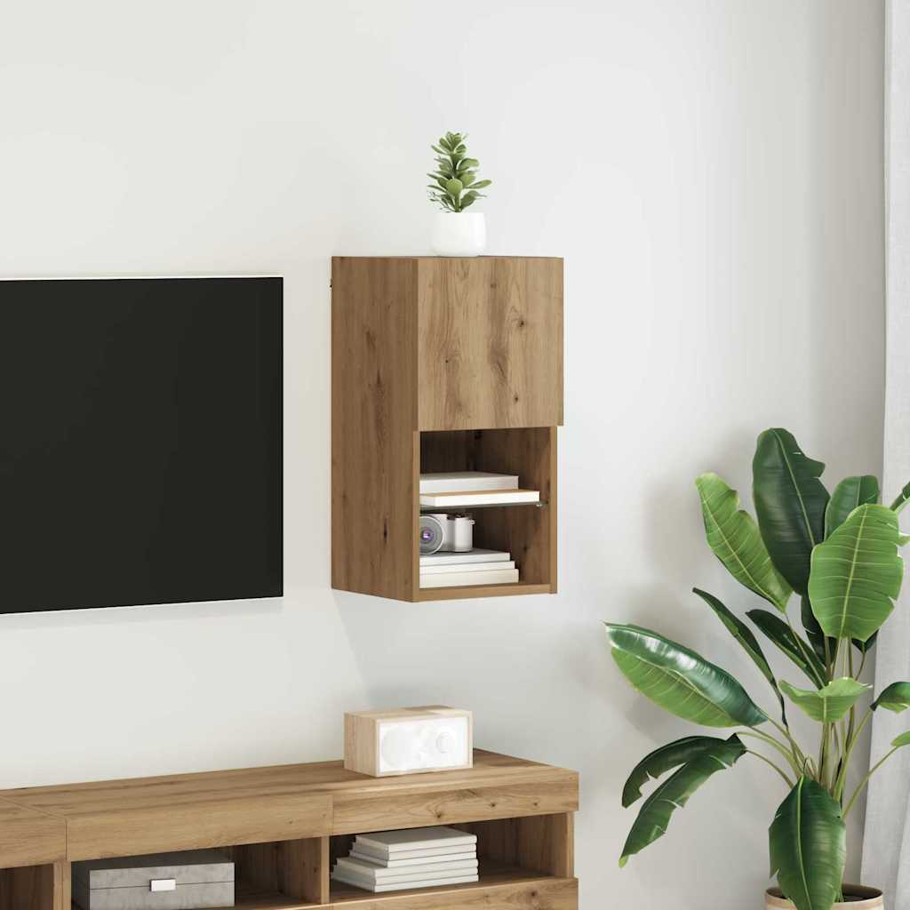 vidaXL Wall-mounted TV Cabinet 30.5 x 30 x 60 cm Artisan Oak 1