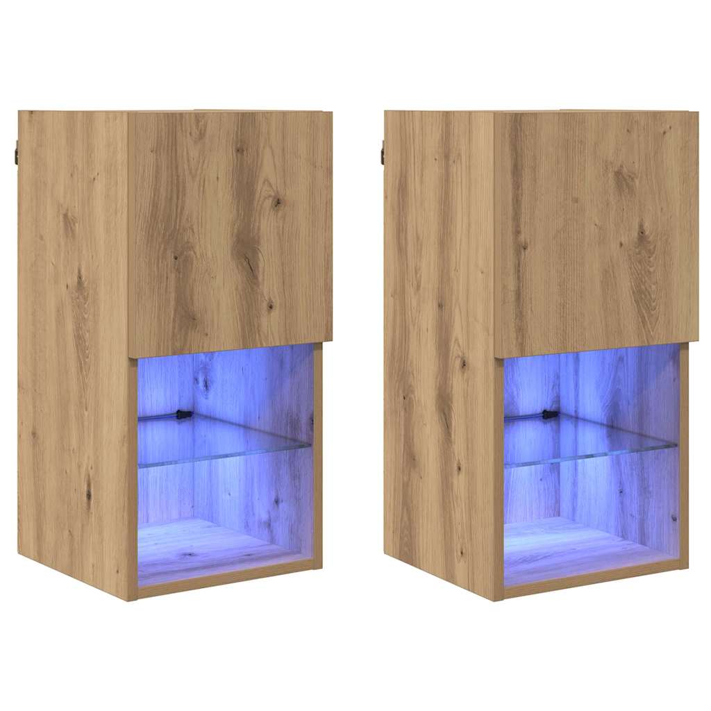 vidaXL Wall-mounted TV Cabinets 2 pcs Artisan Oak Engineered Wood 2