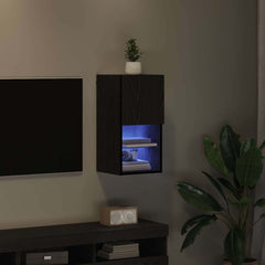 vidaXL Wall-mounted TV Cabinet 30.5 x 30 x 60 cm Black Oak 5